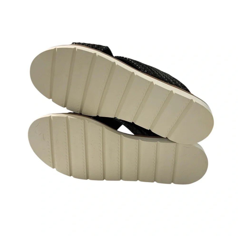 VOLATILE Black Woven Slide Sandals · Size 10